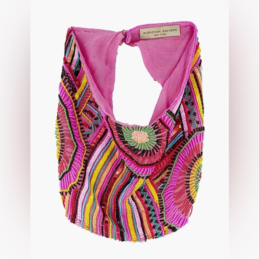 Mignonne Gavigan Reyna Beaded Silk Scarf Necklace
